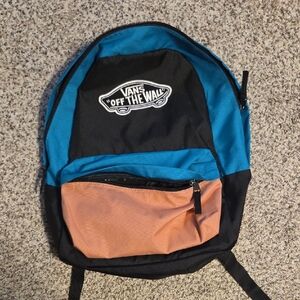 Vans Off The Wall Men's Backpack - Black, Blue, and Orange